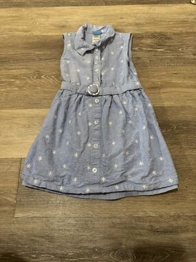 Draper James Light Blue Star Button-Front Dress with Ring Belt